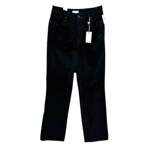 New GOOD AMERICAN Distressed Jeans 90's Loose Fit Black